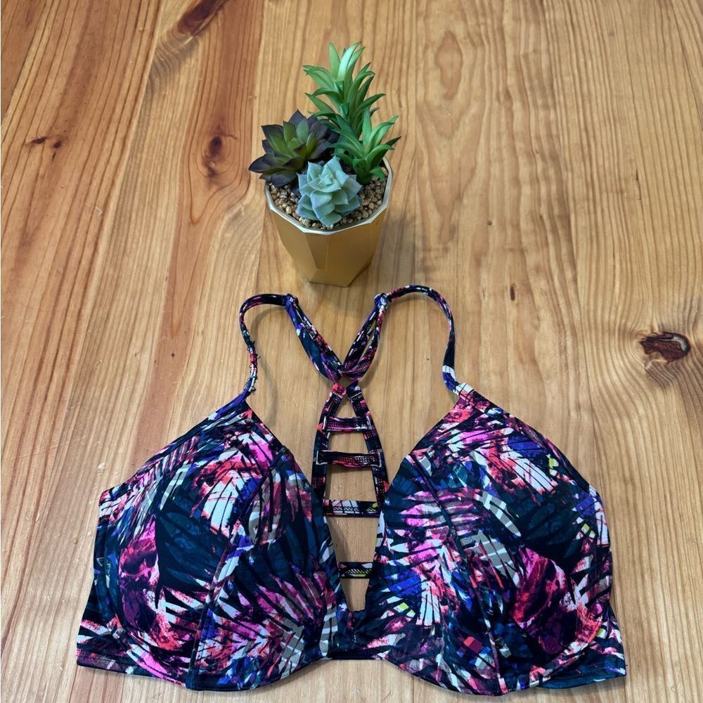 Victoria’s Secret PINK M (D-DD) Palm Floral Bikini Top (Top Only)